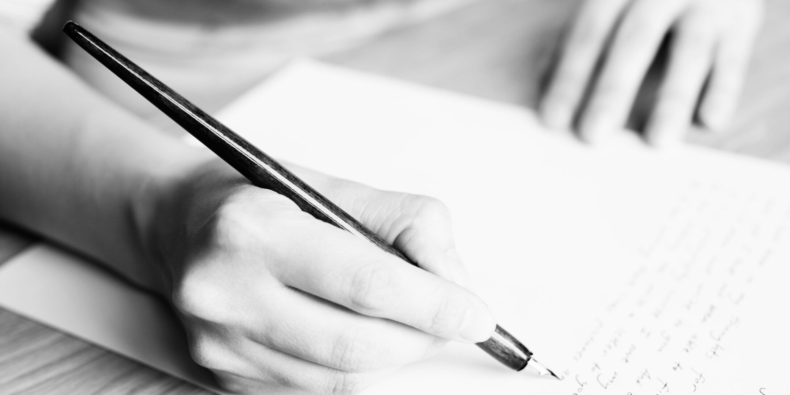 Writing,Letter,To,A,Friend.,Selective,Focus,And,Shallow,Depth