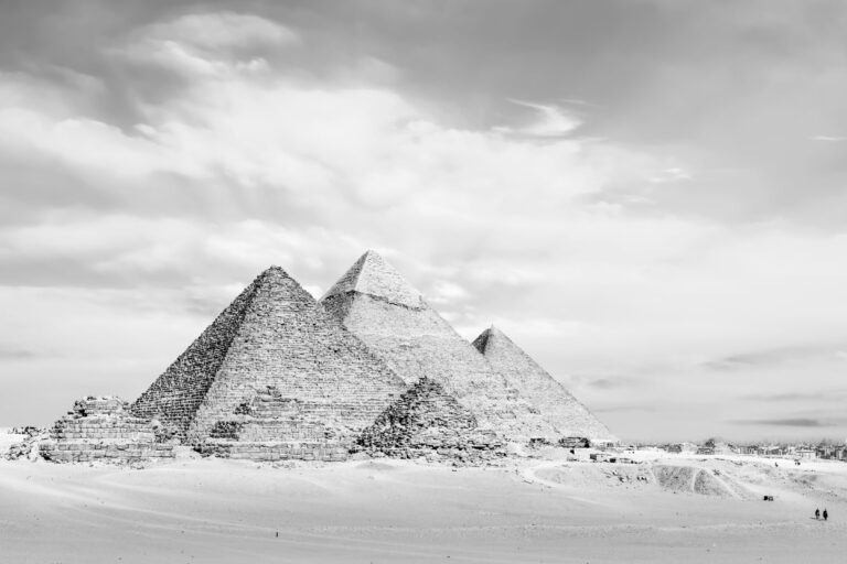 The,Great,Pyramids,Of,Giza,,Egypt,At,Sunset